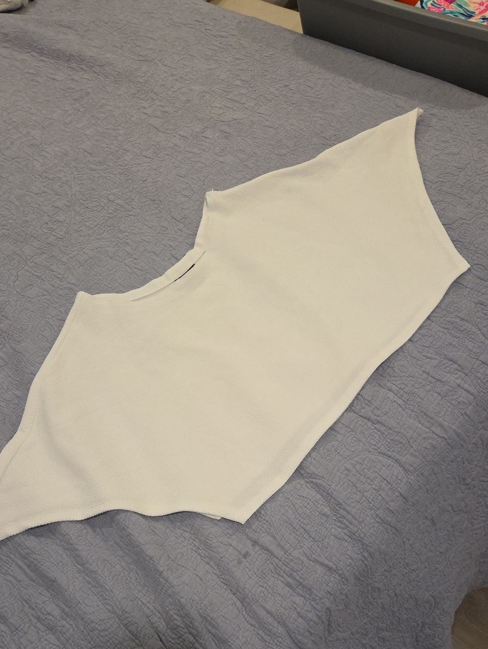 Topshop Asymmetric Cape Overlay Top White Size 10 - Excellent Condition!